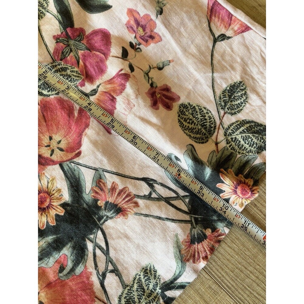 Chicos Pintuck 100% Linen Shift Dress Sz XS Pink Floral Feminine Autumn Wedding - Picture 9 of 9